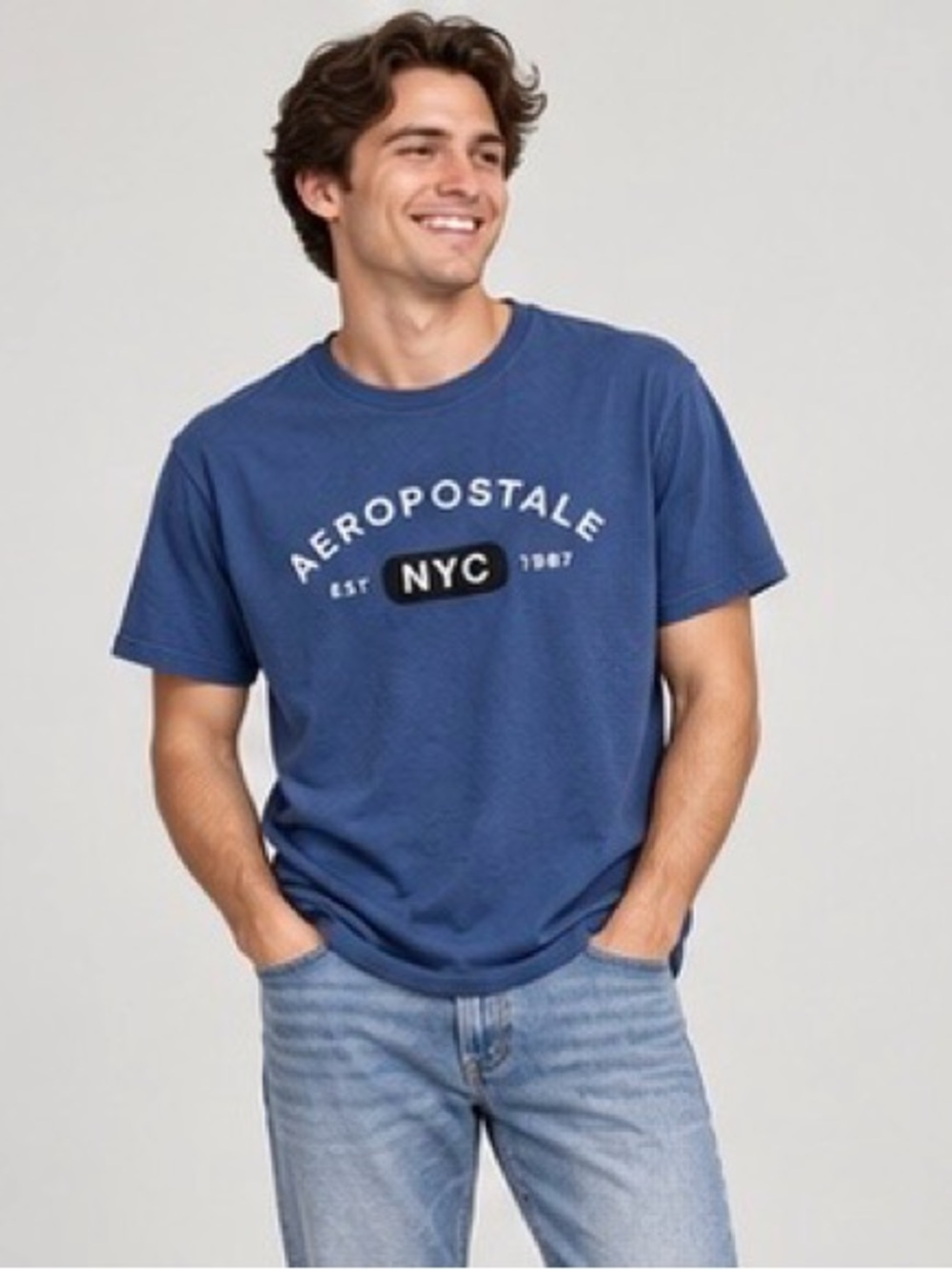 Aéropostale NYC 1987 Blue Graphic T-Shirt XL
